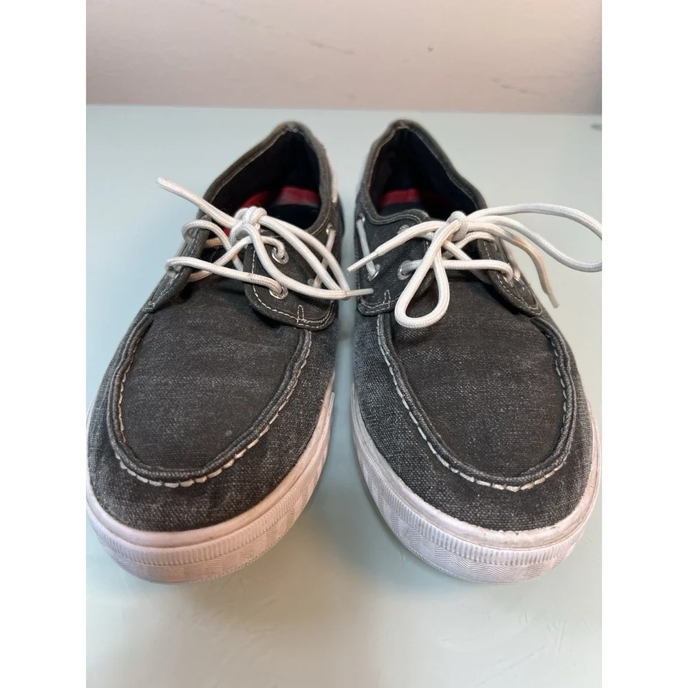 Levis Boat Shoes Men's 10.5 Gray Canvas Casual Deck‎ Sneakers